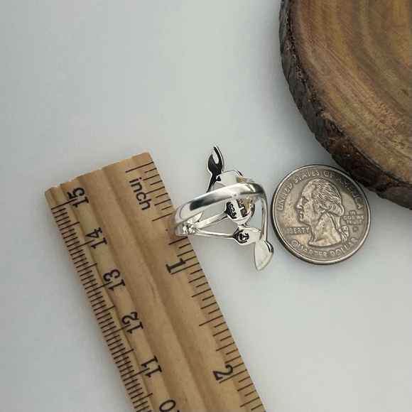 Sterling Silver 925 Turquoise Ring Size 10 Blue Copper Southwest Boho - Picture 3 of 8